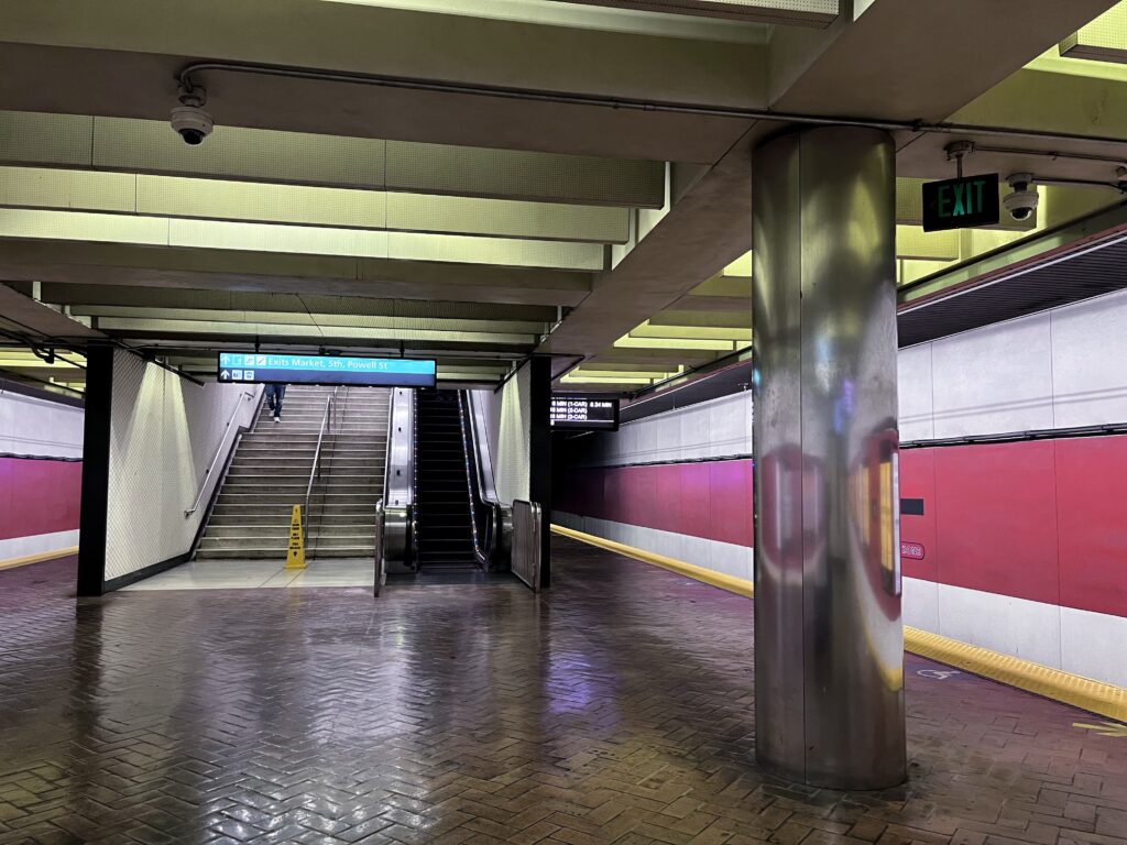 Powell Street Station platform and stairs