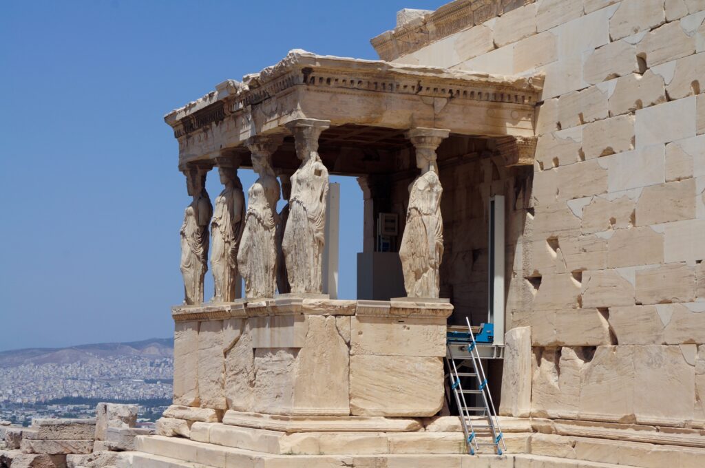 The Erechtheion's Porch of the Caryatids (maidens)